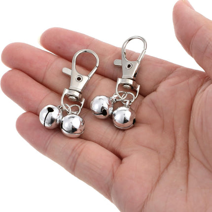 10 PCS Small Bell for Dog Collar Loud Bells for Cat Collars Mini Sliver Training Bells Cat Loud Bell Necklace with Heavy Duty Snap Clips Pet Pendant for Dogs Pets Tracking Training Christmas Gift