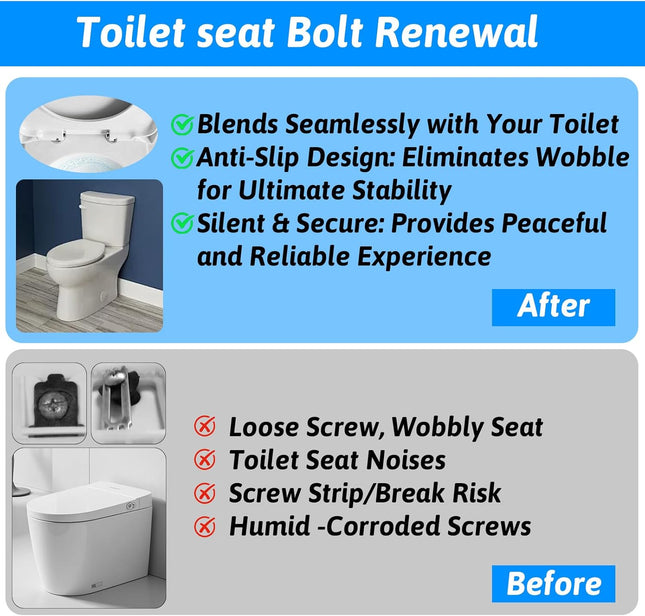4 Set Stainless Steel Toilet Seat Bolts 10mm Toilet Seat Screws Replacement Kit with Expanding – product detail