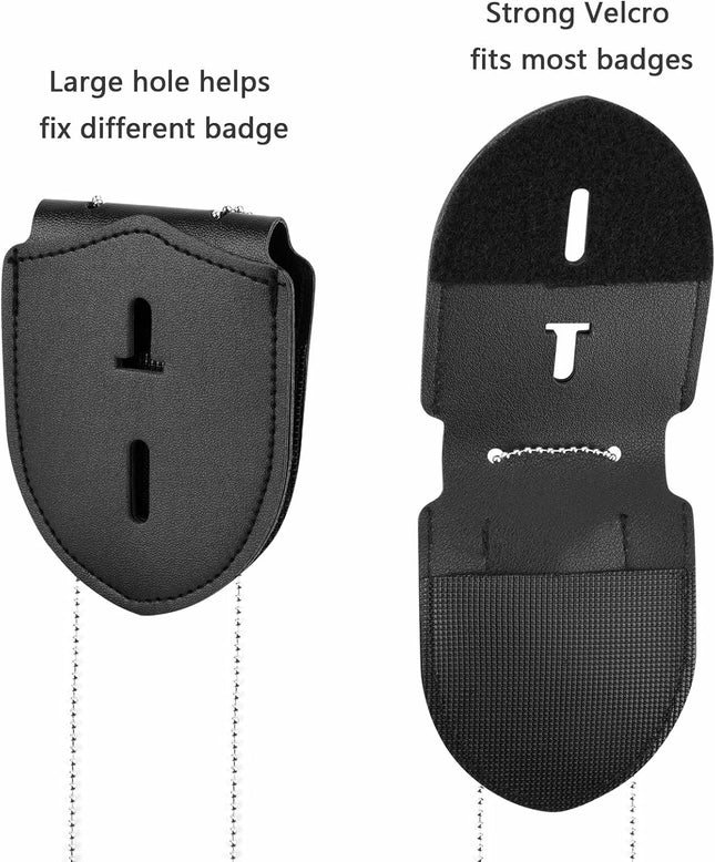 1 Pack Sheriff Badge Shield Holder with Faux Leather Wrapped Heavy Duty Steel Belt Clip – product detail
