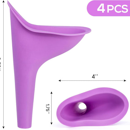 Female Urinal, 4PCS Portable Urination Device Pee Funnel for Travel Camping Hiking, Outdoor Activities, Camping, As a Gift for Women's Equality Day That Benefits Female Health