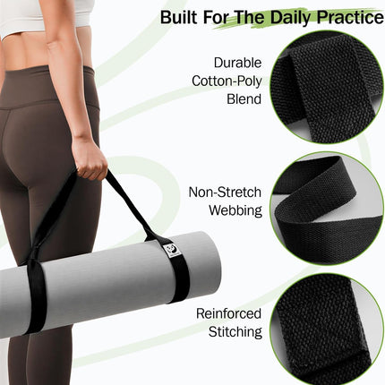 Yoga Mat Straps for Carrying, Adjustable Yoga Mat Carrier Sling Fits All Mats(Mat Not Included)