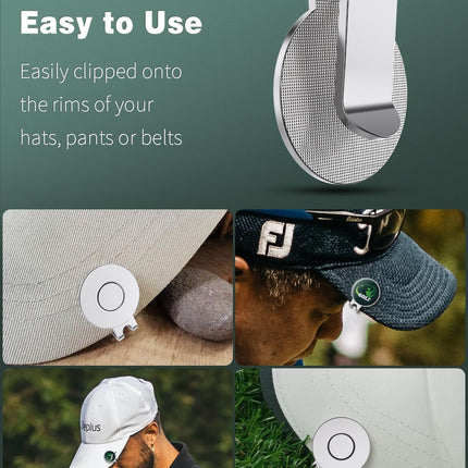 Golf Hat Clips Magnetic Golf Ball Marker Holders for Golf Hats Caps Pants Gloves Bags Visors Belts Nickel-Plated Alloy Clips for Metal Golf Ball Markers (Ball Marker Not Included)