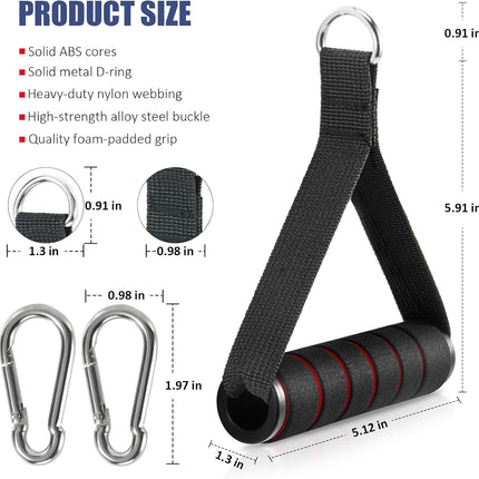 2 Pack Upgraded Exercise Handles, Gym Handle Equipment for Cable Machine Attachments, Strength Training Workout, Pilates, Home Gym, Resistance Bands, Heavy Duty Workout Accessories