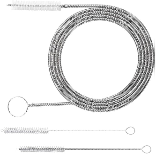 60 Inch Long Drain Wire Brush Hose Flexible Feeding Tube Pipe Cleaning V1258-DP02-A-1425 in Stainless Steel