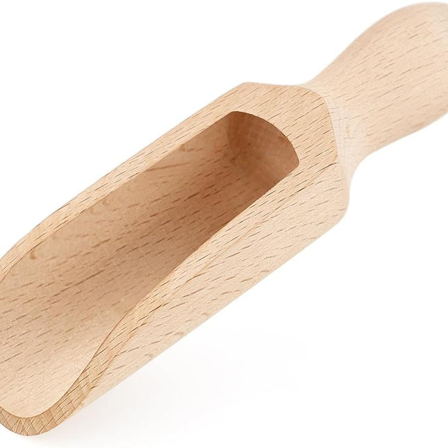 1 Pcs Wooden Spoons, 5.5 In Natural Beech Wood Bath Salt Scoop for Flour, Bath Salt, Sugar, Cereal, Coffee and More