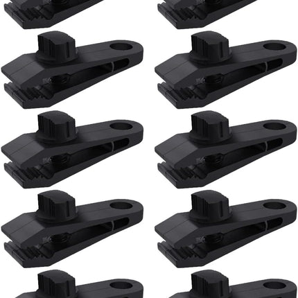 10 Pcs Heavy Duty Tarp Clips Shark Tent Fasteners Clips Holder for Car Covers, Outdoor Camping, Awnings, Swimming Pool Covers Black