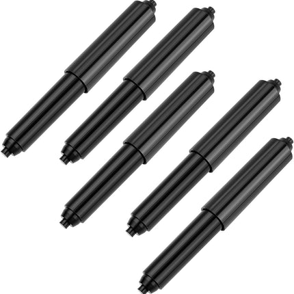5 Pack Spring Loaded Toilet Tissue Holder Spindle Replacement Rod Plastic Donner Paper Holder Roller Mason Toilet Paper Roller (Black)