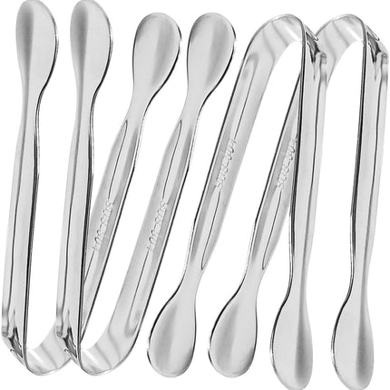 4 Pcs Ice Tongs Sugar Cubes Tongs, Mini Serving Tongs, 304 Stainless Steel, Silver, 4.33 x 0.63 inches
