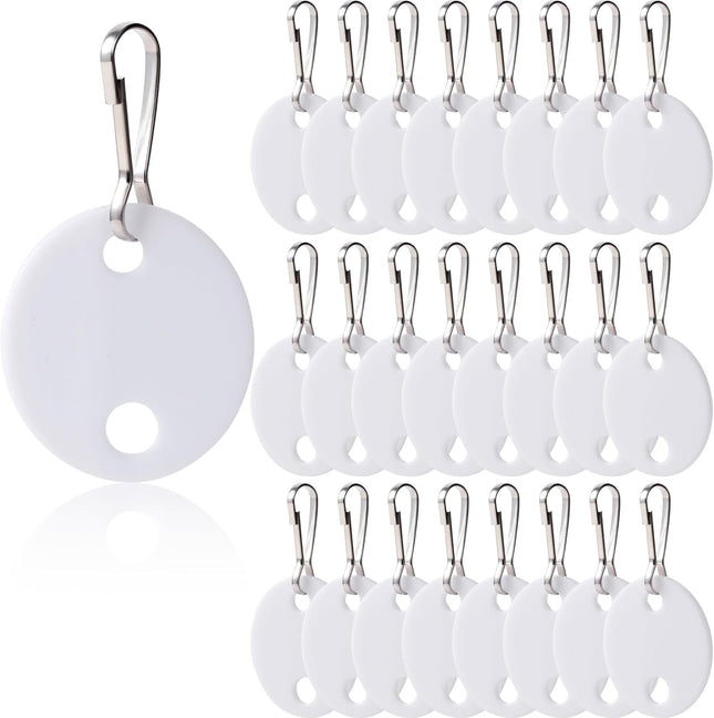 25pcs Key Tags Identifiers with Snap Hook Double-Sided Writable Plastic Key Tags Round Identifiers Marker