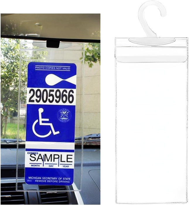 Handicap Placard Holder 11.6 x 5 Transparent Disabled Parking Permit Protective Holder Sleeve Automotive (1