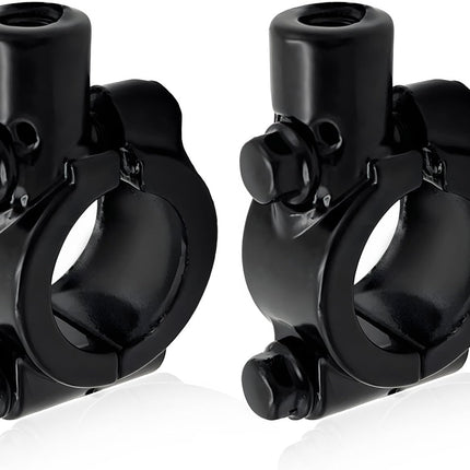 2PCS Motorcycle Handlebar Mirror Mount Holder, 8mm 7/8" Handlebar Clamp Rearview Side Mirror Adapter, Aluminum Motorcycle Mirror Mount Clamp for ATV Street Bike Scooter (Black, 8mm)