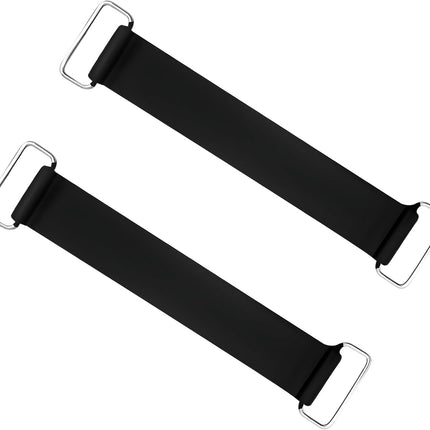 2 PCS Motorcycle Battery Strap, Elastic Rubber Battery Strap Fixed Holder Belt with Metal Buckles, Stretchable Tie Down Band Replacement for ATV Scooter Motorcycle Batteries
