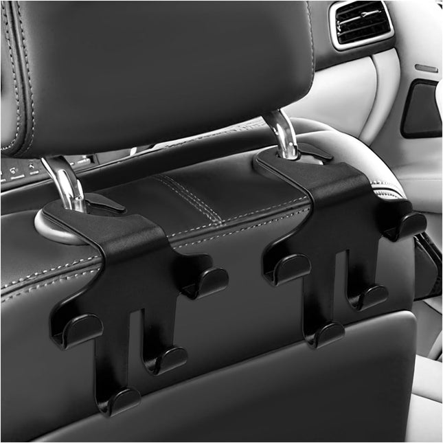 2PCS Car Seat Headrest Hooks 4-in-1 Sturdy Car Seat Back Hanger Multifunctional Hanging Holder Heavy