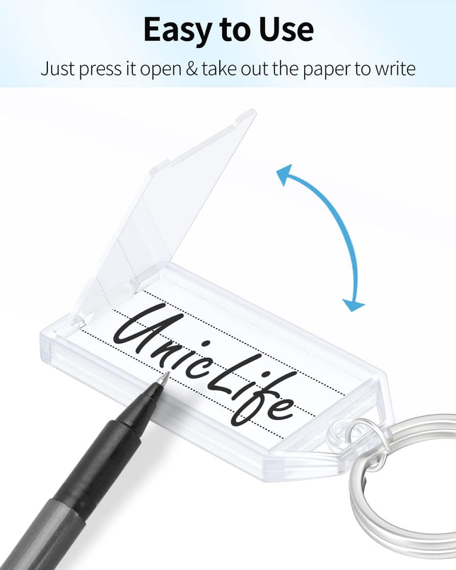2 Inch Tough Plastic Key Tags White Item Identifiers with Blank Paper Labels Transparent Covers and Split – product detail