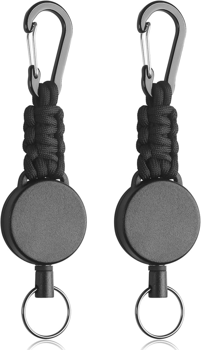 2 Pack Retractable Keychain Retractable Key Holder Heavy Duty Badge Reel for Keys and ID