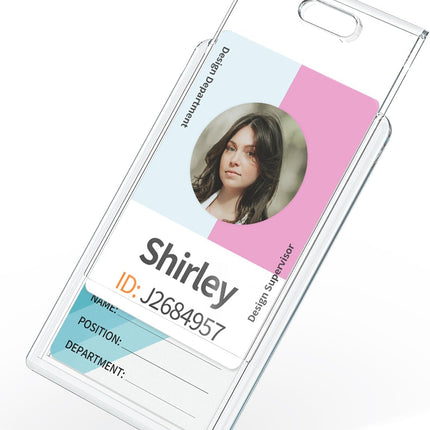 2 Pack Sliding Badge Holder Vertical Clear Card Case Hard Plastic Card Protector Pouch for Office School ID Card Credit Card Proximity Card Driver’s License Pass