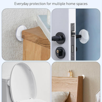 8 Pcs Door Stoppers for Wall, Adhesive Door Knob Wall Protector, Clear Wall Protectors from Door Knobs, Reusable Door Bumpers for Handle Shower Cabinet Home & Kitchen