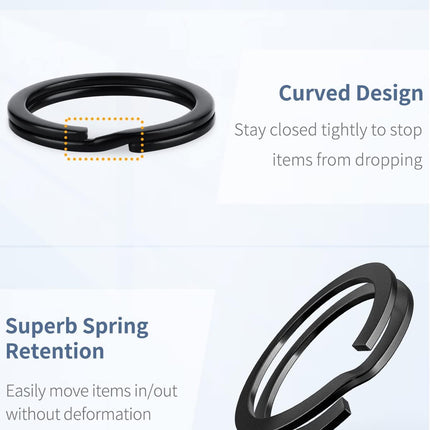 Flat Key Rings System Split Keychain Ring for Home Car Keys Organization Attachment, 14 Pieces