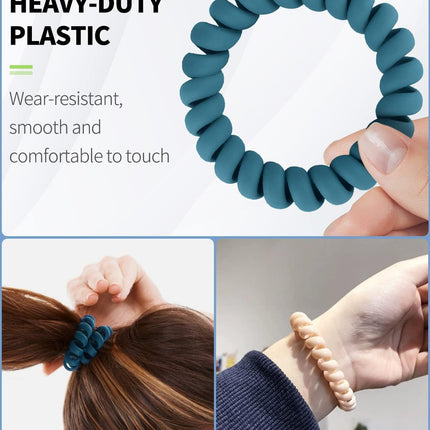 Wristlet Keychain Flexible Plastic Spring Spiral Coil Key Holder with Silver Key Ring Chain Holder Tag