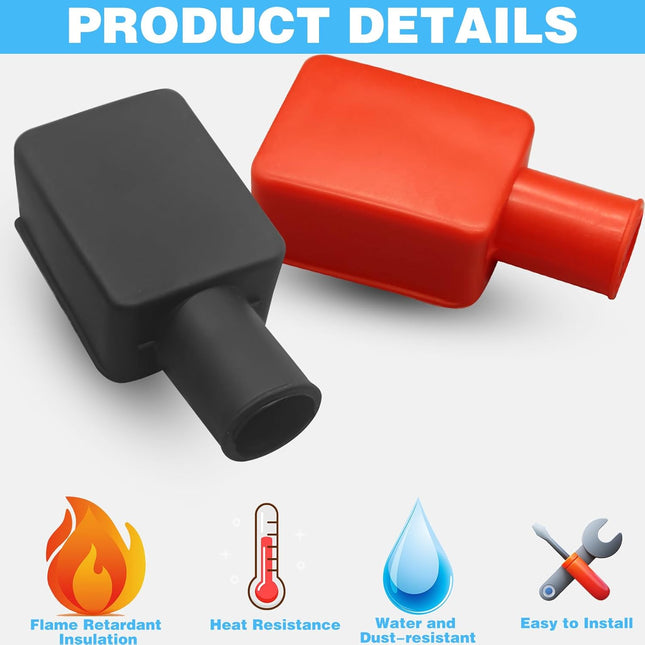 6Pcs Battery Terminal Cover Battery Terminal Protector Car Insulating Battery Cover Soft Rubber Positive – product detail
