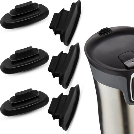 6Pcs Rubber Lid Stopper Compatible with Contigo West Loop Autoseal Travel Coffee Cup, Replacement Stopper Seal Part for Contigo West Loop Coffee Mug, Replacement Parts for Contigo Water Bottle(Black)