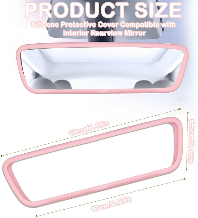 Rear View Mirror Cover Accessories Car Protector Frame Silicone Automotive Mirror Frame Compatible with – product detail