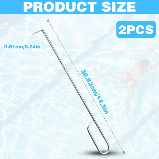 2Pcs Pool Skimmer Hook Stainless Steel Skimmer Basket Handle Extended Knee Protection Pool Skimmer – product detail