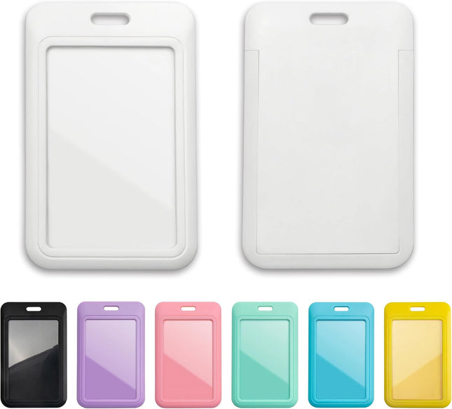 1 Pcs Sliding ID Badge Holder with Clear Window White ID Card Protector Pouch for V1258-DP02-A-1998