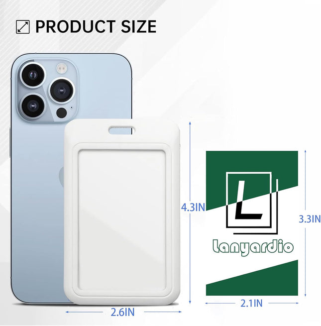 1 Pcs Sliding ID Badge Holder with Clear Window White ID Card Protector Pouch for – product detail