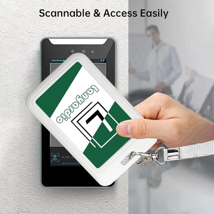 1 Pcs Sliding ID Badge Holder with Clear Window White ID Card Protector Pouch for Office School ID Credit Cards Proximity Key Cards Driver’s Licenses and Passes