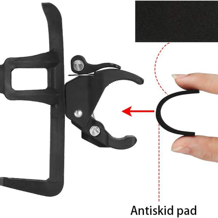 Bike Water Bottle Holders No Screws, Universal Bike Cup Holder, 360 Degree Rotatable Bike Water Bottle Cage, Water Bottle Holders for Kids Bike Adult Bike, Black