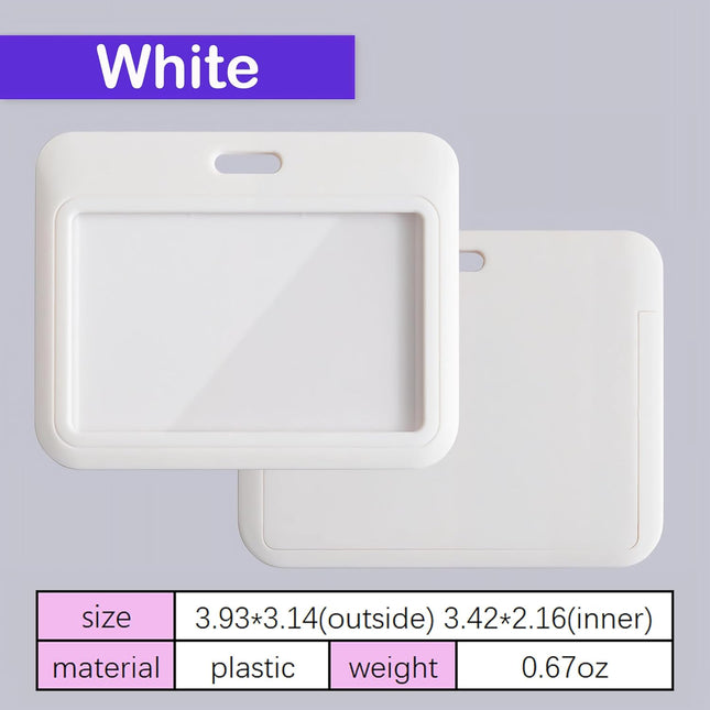 1 Pack Sliding Horizontal ID Badge Holder with Clear Window White ID Card Holder Protector – product detail