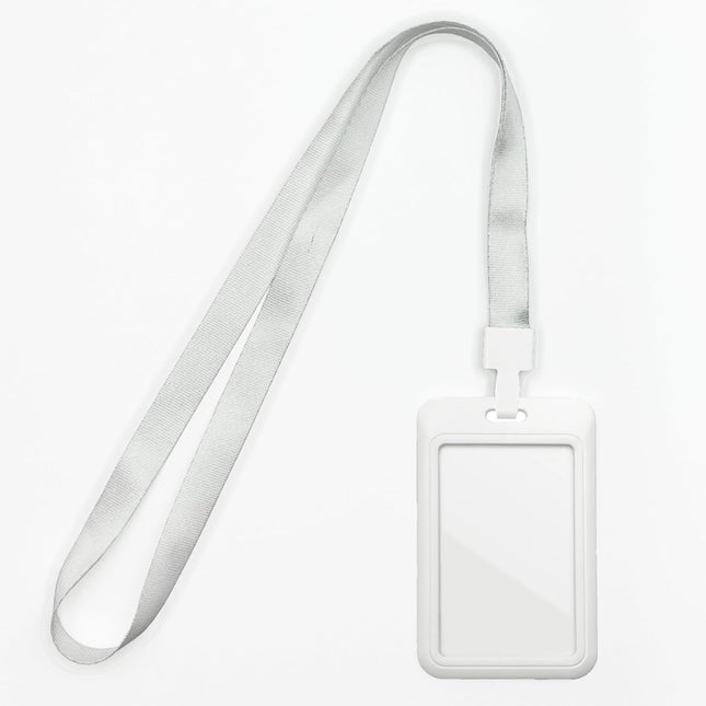 ID Badge Holder with Lanyard White Lanyards with Clear Window ID Card Holder for Office V1258-DP02-A-2008