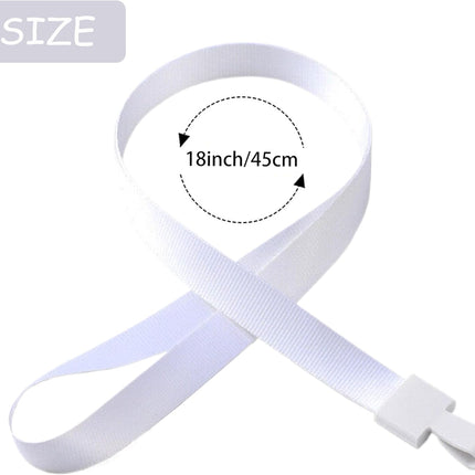 ID Badge Holder with Lanyard White Lanyards with Clear Window ID Card Holder for Office School Credit Cards Proximity Key Cards Driver’s Licenses and Passes