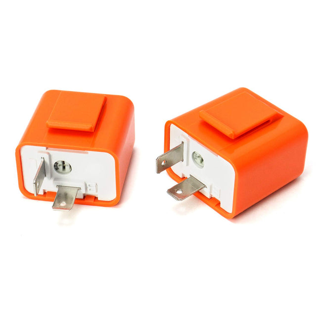 2Pcs 2-Pin Electronic Turn Signal Flasher Relay Fix Motorcycle Turn Signal Hyper Flash V1258-DP02-A-2013