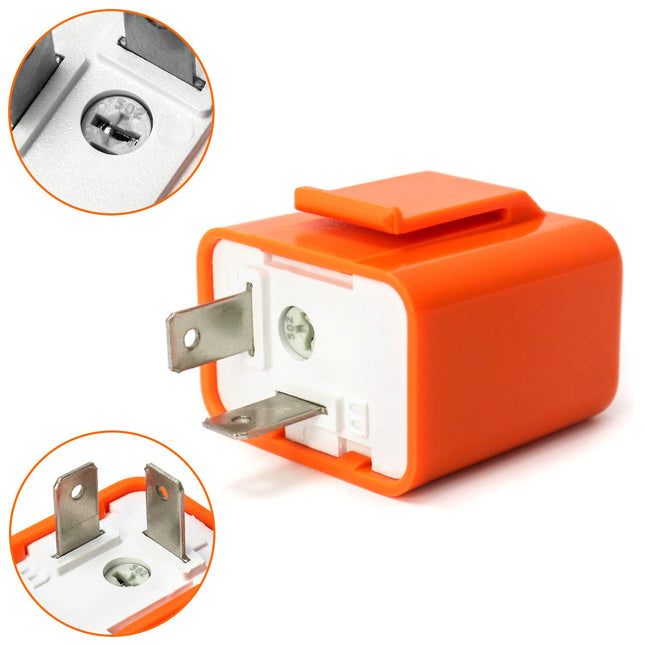 2Pcs 2-Pin Electronic Turn Signal Flasher Relay Fix Motorcycle Turn Signal Hyper Flash – product detail