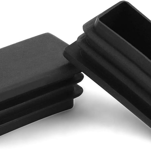10 PCS 1" X 2" Rectangle Black Plastic Plug End Cap for Pipe Tubing, Chair Leg