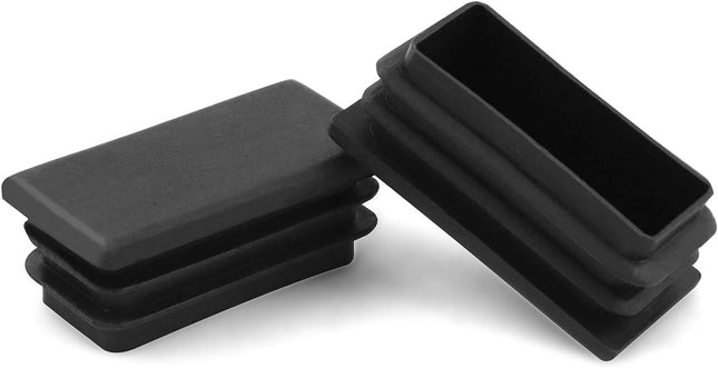 10 PCS 1 X 2 Rectangle Black Plastic Plug End Cap for Pipe Tubing Chair Leg V1258-DP02-A-2018