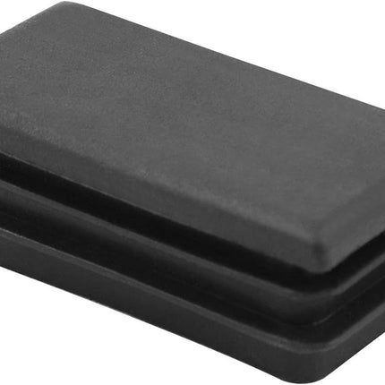 10 PCS 1" X 2" Rectangle Black Plastic Plug End Cap for Pipe Tubing, Chair Leg