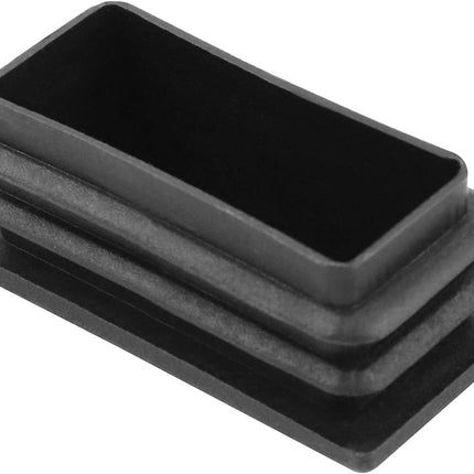 10 PCS 1" X 2" Rectangle Black Plastic Plug End Cap for Pipe Tubing, Chair Leg