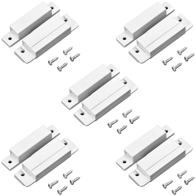 MC-31 Wired Surface-Mounted NC Magnetic Door Window Contact Sensor Alarm Reed Switch White Pack of 5 with