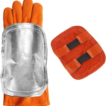 Hand Heat Shield Welding Gloves, Heat Split Leather Welding Hand Pad for Industrial Boiler Cutting