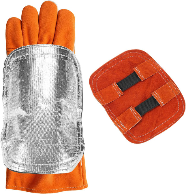Hand Heat Shield Welding Gloves Heat Split Leather Welding Hand Pad for Industrial Boiler Cutting