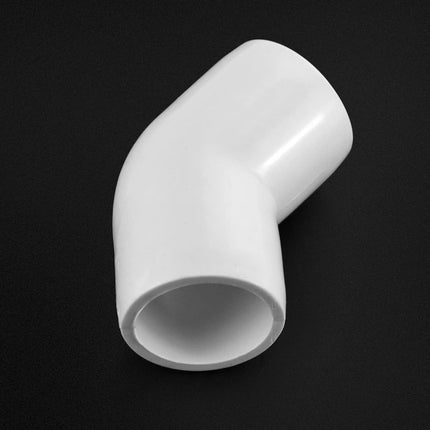 1/2" 45 Degree Elbow PVC Fitting, 2 Way, 10 Pack, Furniture Grade, for Building Furniture and PVC Structures, White