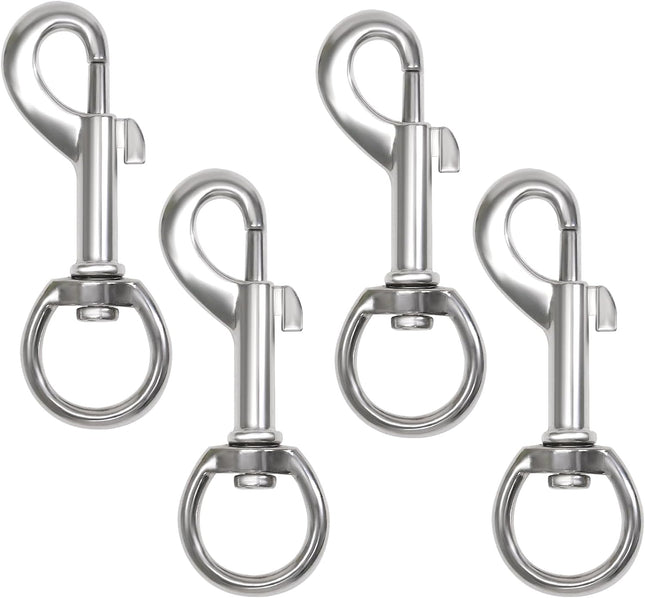 Flag Clips Flagpole Rope Hooks 4 Pcs Swivel Eye Bolt Snap Hooks Stainless Steel Halyard Rope Clips for Dog