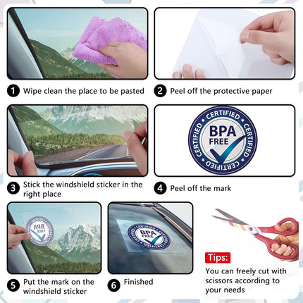 20 Pcs Car Windshield Sticker Applicator Bulk 5 x 6 Inch Static Cling Window Film for for Easy Application Clear Vinyl Car Window Windshield Protection Film Sticker Auto Removal Decal Shield