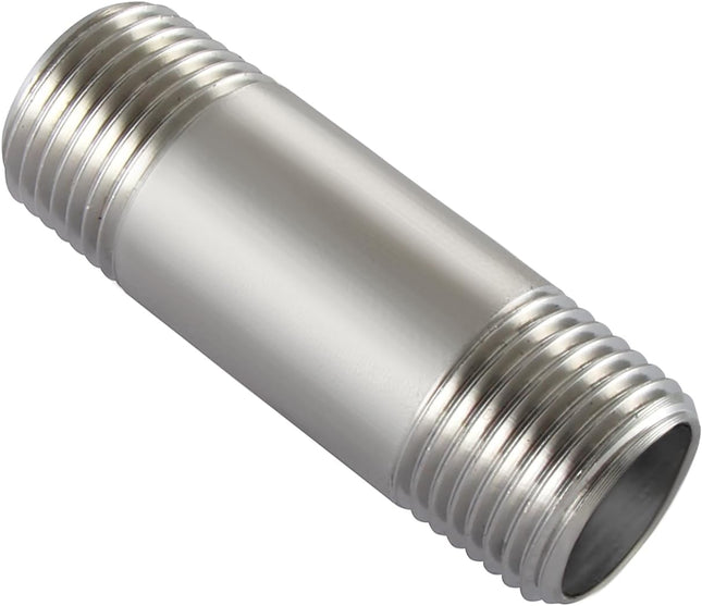 Stainless Steel Pipe Fittings 1/2 NPT x 1/2 NPT Male Threaded 2 Length Nipple Cast Pipe V1258-DP02-A-2041