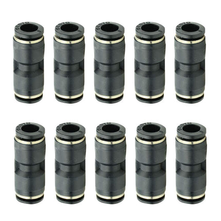 Push to Connect Air Fitting, 6mm x 6mm Tube OD Pneumatic Plastic Air Compressor Tubing Fitting Straight Connect (Pack of 10)