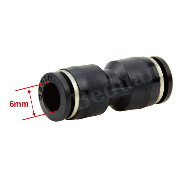 Push to Connect Air Fitting 6mm x 6mm Tube OD Pneumatic Plastic Air Compressor Tubing Fitting Straight – product detail