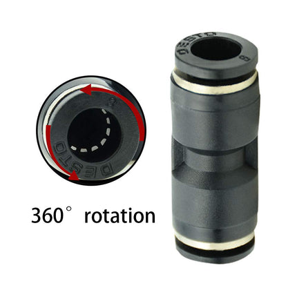 Push to Connect Air Fitting, 6mm x 6mm Tube OD Pneumatic Plastic Air Compressor Tubing Fitting Straight Connect (Pack of 10)